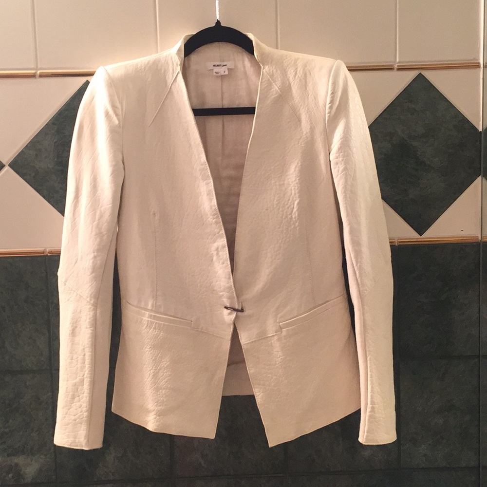 Helmut Lang white leather jacket